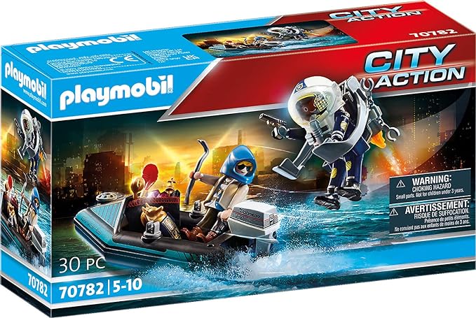 Playmobil 70782 City Action Police Jet Pack with Boat