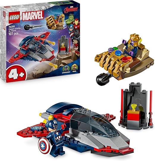 LEGO ǀ Marvel Captain America vs. Thanos - Avengers Building Toy with a Jet Plane 76319
