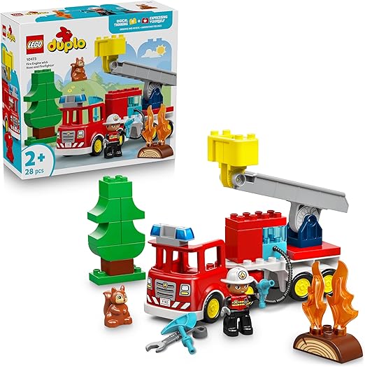 Lego 10473 Duplo Fire Truck with Hose and Firefighter