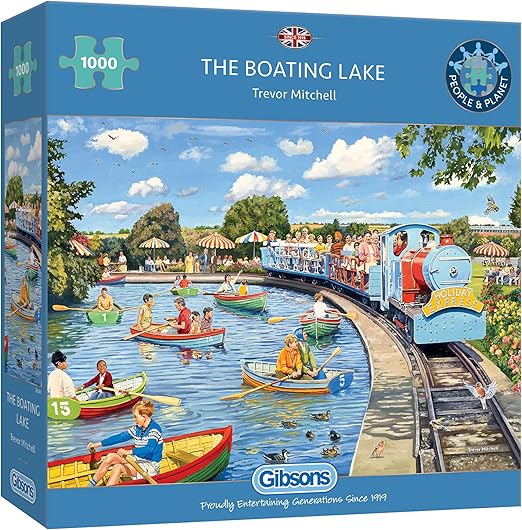 The Boating Lake | 1000 Piece Jigsaw Puzzle | Nostalgic Summer Puzzle