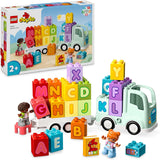 LEGO DUPLO Town Alphabet Truck Toy for Toddlers, Boys & Girls Aged 2 Plus, ABC Learning Vehicle Construction Toys Set with a Trailer Carrying Alphabet Bricks and Boy and Girl Figures 10421