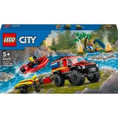 LEGO City 60412 4x4 Fire Engine with Rescue Boat Set