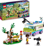 LEGO 41749 Friends Newsroom Van, Animal Rescue Playset, Pretend to Film and Report News with Toy Truck, Owl Figure and Aliya Mini-Doll