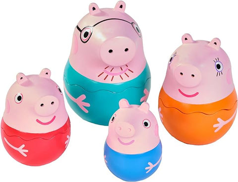 Tomy Family-Nesting Daddy, Mummy & Peppa Pig George Rattle