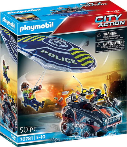 Playmobil City Action 70781 Police Parachute with Amphibious Vehicle, Floatable