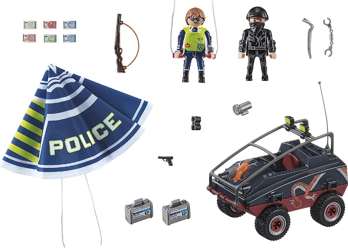 Playmobil City Action 70781 Police Parachute with Amphibious Vehicle