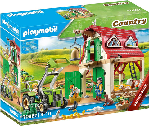 Playmobil 70887 Country Farm with Small Animals and Working Goods Lift, Suitable Toys for Children Ages 4+