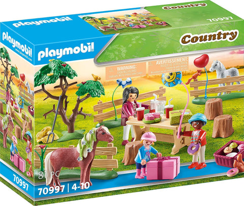 Playmobil 70997 Country Pony Farm Birthday Party, horse toys