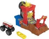 Hot Wheels Monster Trucks Arena Smashers 5-Alarm Fire Crash Challenge Playset