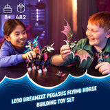 LEGO 71457 DREAMZzz Pegasus Flying Horse Toy Set, Build a Fantasy Creature in 2 Ways, Includes Zoey, Nova and Nightmare King Minifigures from the TV Show