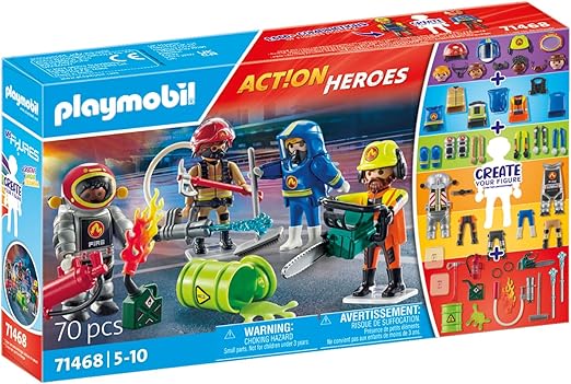 Playmobil 71468 My Figures: Fire Rescue, with personalised figures and detachable accessories
