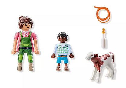 Playmobil 71803 Farmer with Calf Duo pack