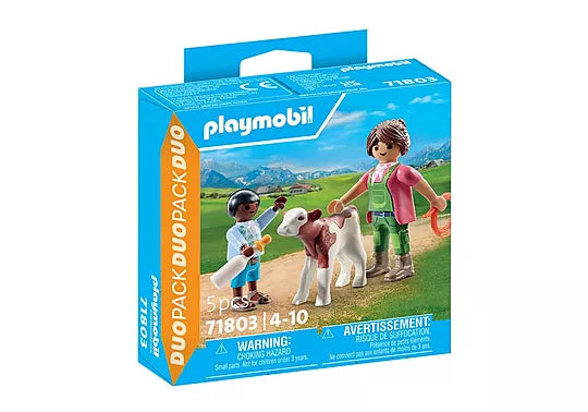 Playmobil 71803 Farmer with Calf Duo pack