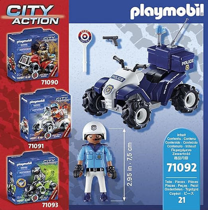 PLAYMOBIL City Action 71092 Police Quad with Pullback Motor