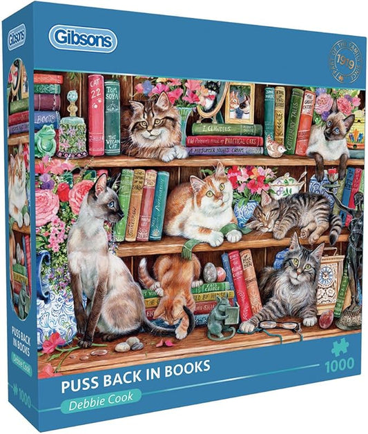 Gibsons Puss in Books 1000 Piece Cat Jigsaw