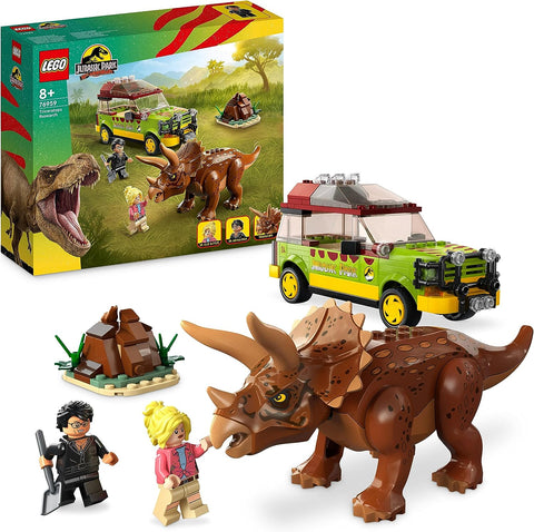 LEGO 76959 Jurassic Park Triceratops Research Dinosaur Toy Set with Ford Explorer Car and Dino Figure, 30th Anniversary Collection