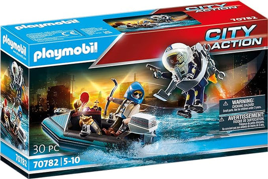 Playmobil 70782 City Action Police Jet Pack with Boat