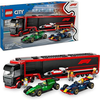LEGO City 60445 F1 Truck with RB20 & AMR24 F1 Cars