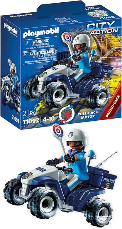 PLAYMOBIL City Action 71092 Police Quad with Pullback Motor