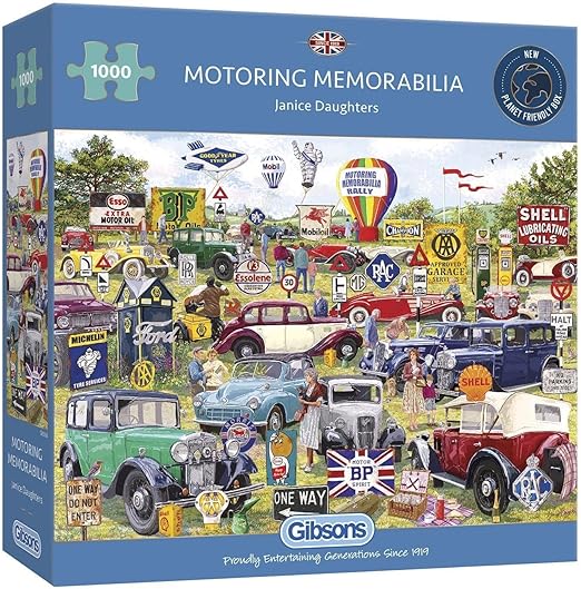 Motoring Memorabilia | 1000 Piece Jigsaw Puzzle | Vintage Car Puzzle