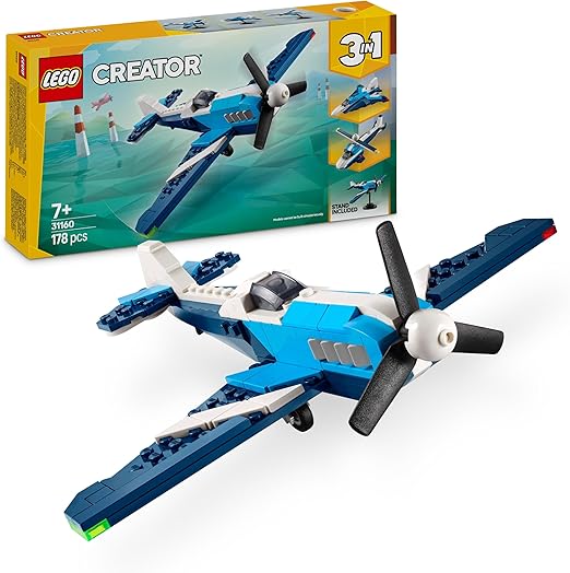 LEGO Creator 3in1 Aircraft: Race Plane Toy - Transforms into a Jet or Helicopter Model