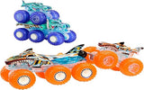 Hot Wheels Monster Trucks Toy Truck & Big Rig Multipack, 1:64 Scale Mega-Wrex & Tiger Shark