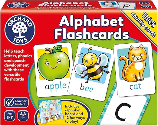 Orchard Toys Alphabet Flashcards, 26 Educational Double-sided Flashcards