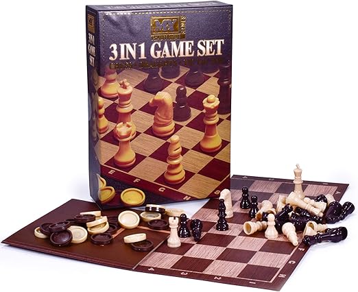 3 in 1 Traditional Retro Board Game Set