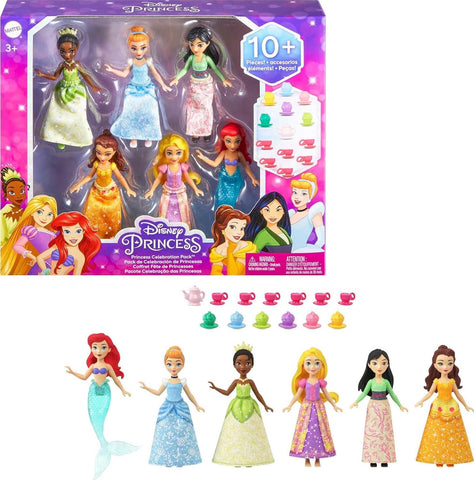 Disney Princess 6 Posable Small Dolls