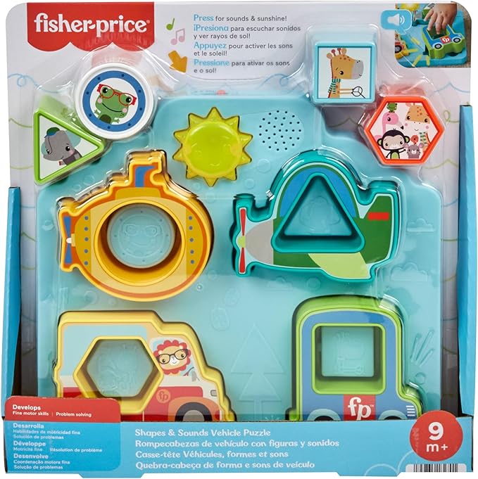 Fisher-Price Baby Sorting Toy Shapes & Sounds Vehicle Puzzle