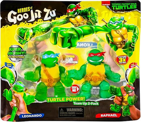 Heroes of Goo Jit Zu Teenage Mutant Ninja Turtles, Turtle Power Team Up 2-Pack Leonardo and Raphael