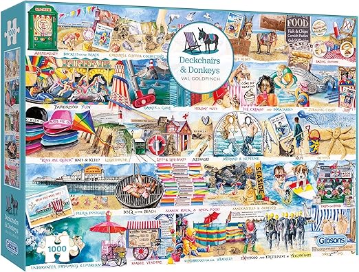 Gibsons 1000 Piece Jigsaw Puzzle: Deckchairs and Donkeys
