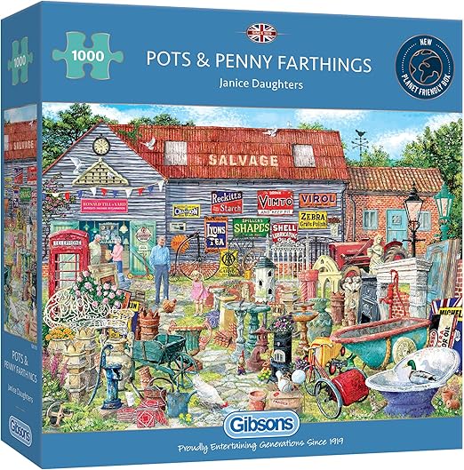 Pots & Penny Farthings | 1000 Piece Jigsaw Puzzle | Junk Yard Puzzle