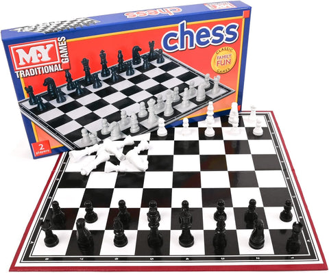 M.Y Traditional Games Chess Board - Lightweight, Folding, Travel Chess Set