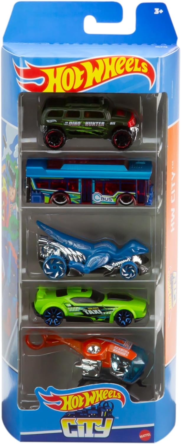 Hot Wheels Set of 5 Toy Cars, Extreme Race Assorted Styles