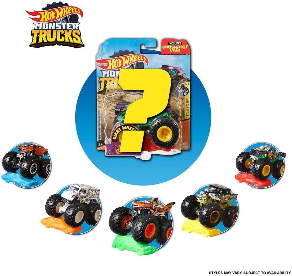 Hot Wheels Monster Trucks, 1:64 Scale Die-Cast