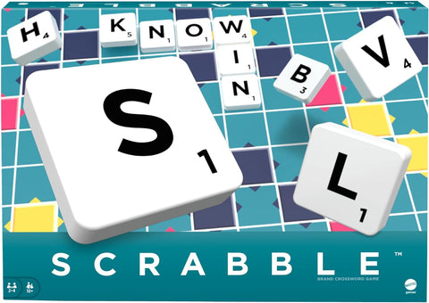 Mattel Games Classic Scrabble, Original Crossword Board Game, English Version, Family Board Game for Adults and Kids, Word Game for 2 to 4 Players, Ages 10 and Up,